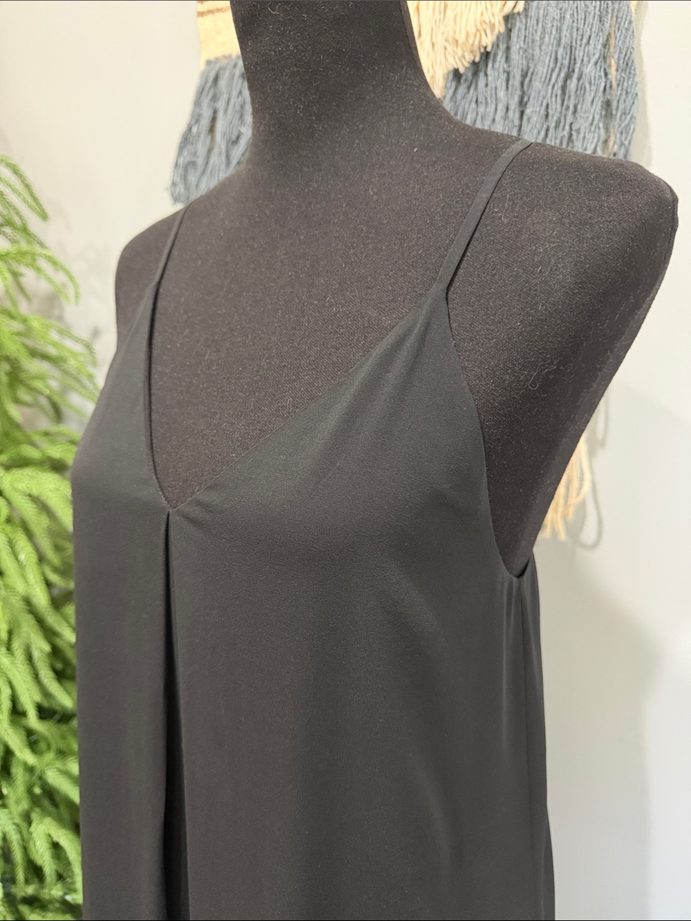 Alice + Olivia Little Black V-Neck Silk Slip Dress Size S/P - Picture 3 of 10